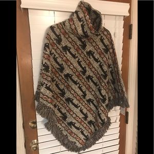 Lida Poncho with turtle neck